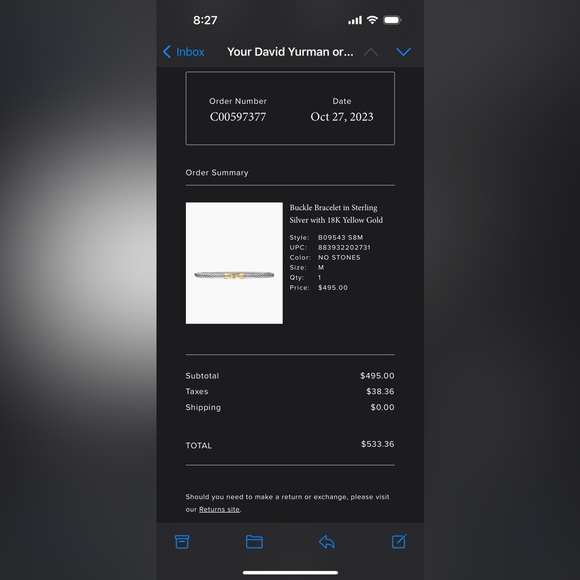 David Yurman Buckle Classic Cable Bracelet - Picture 8 of 9